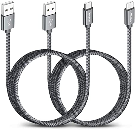 CLEEFUN Long USB C Charger Cable 3M, 2-Pack 3A Type-C Fast Charging Nylon Braided Cord for Samsung Galaxy S20 S10 S9 S8 Plus S10 Lite S10e, A40 A50 A70 A20e, Moto G8 G7 Plus G8 G7 Power G8 Power Lite