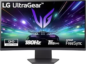 LG Ultragear™ 27GS60QC-B.AEU Gaming-PC-Monitor 27 Zoll – VA-Display, QHD-Auflösung (2560 x 1440), 1 ms 180 Hz, HDR 10, sRGB99% (CIE1931), AMD FreeSync, neigbar, höhenverstellbar