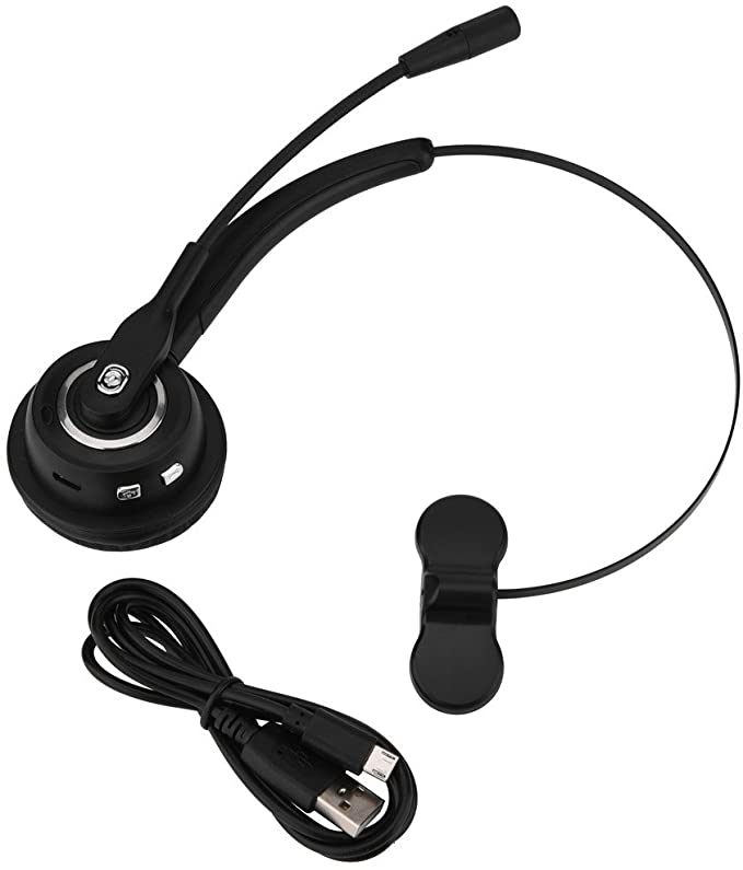 BH520 Bluetooth Business Wireless Headset with Mic, 12 Hours, Noise Cancelling, Comfortable Wearing, Lightweight for Call Cente, Computer, Telephone, Desktop Box