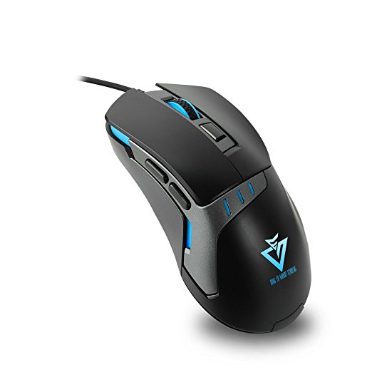 KUNG FU MANUF CTURING Gaming Mouse, 6 DPI with Different LED Color Adjustable Mice, Wired Computet Mouse Black