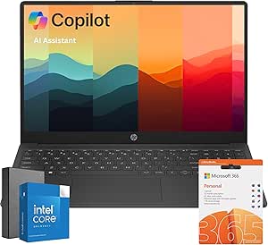 Hp Newest 15.6" Multitasking Slim Laptop, 16GB RAM, 256GB Storage (128GB SSD Onboard and 128GB External Drive), Free Office 365 1-Year, Intel 4-core Processor, Up to 11 hrs Long Battery, Windows 11