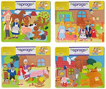 Sprogs SPG-ENA1021-SO  Felt Storyboards with Storage Bag, 3 Little Pigs, Gingerbread Man, Goldilocks, Grade: Kindergarten to Kindergarten, 12.5" x 15" Size, Red Riding Hood