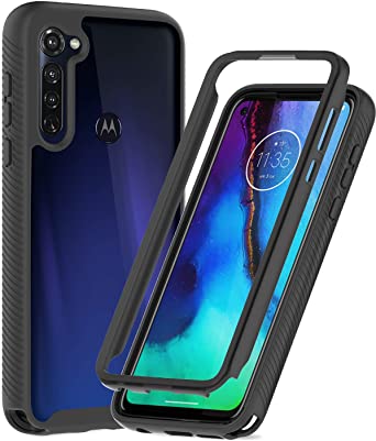 LeYi Moto G Stylus Case, Moto G Pro Case, Moto G8 Stylus Case, Full-Body Rugged Hybrid Bumper Shockproof Clear Protective Phone Cover Cases for Motorola Moto G Stylus/Moto G Pro 2020, Black