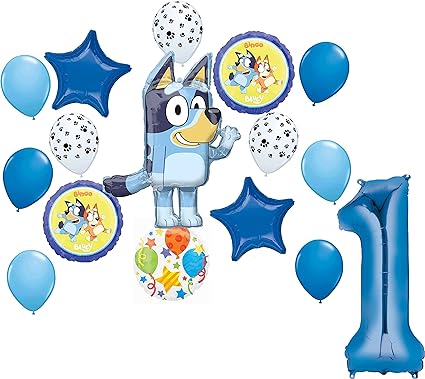 Anagram Blueys 1st Birthday Party Supplies Balloon Bouquet Decorations