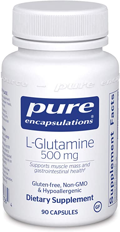 Pure Encapsulations l-Glutamine 500 mg | Supplement for Immune and Digestive Support, Gut Health and Lining Repair, Metabolism Boost, and Muscle Support | 90 Capsules