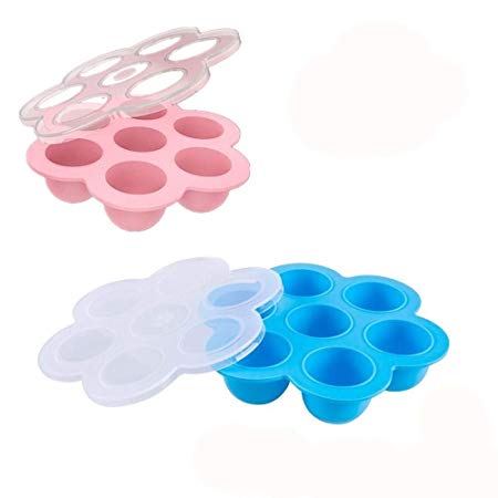 Jelacy 2 Pack Silicone Egg Bites Mold for Instant Pot Accessories - Fits Instant Pot 5,6,8 qt Pressure Cooker Baby Food Freezer Tray with Lid Reusable Storage Container