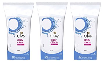 Olay Normal Wet Cleansing Cloths, 30-Count (Pack of 3)