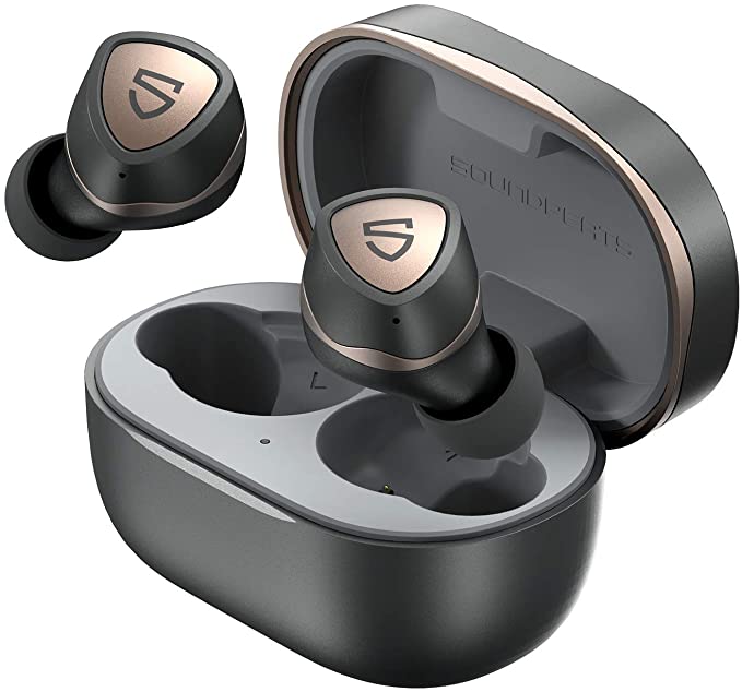 SOUNDPEATS Sonic Bluetooth 5.2 Wireless Earphones in-Ear Wireless Earbuds Deep Bass Stereo Sound TrueWireless Mirroring Headphones 35 Hours Playtime with Type-C Charging