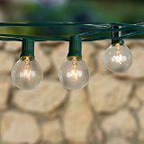 TaoTronics Globe String Lights with 25 Clear G40 Bulbs Warm White FCC Listed Connect Up to 3 Strings Perfect for Indoor  Outdoor Use 25ft