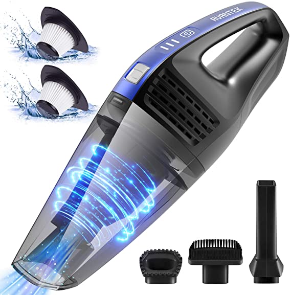 Handheld Vacuum, AVANTEK Cordless Hand Vacuum Cleaner with Replaceable Battery, 7KPa Powerful Cyclonic Suction for Home Car Cleaning, Quick Charging Tech, Wet Dry Use and Lightweight