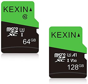 KEXIN 64GB and 128GB Micro SD Card MicroSDXC UHS-I Memory Cards Class 10 High Speed Card, C10, U3