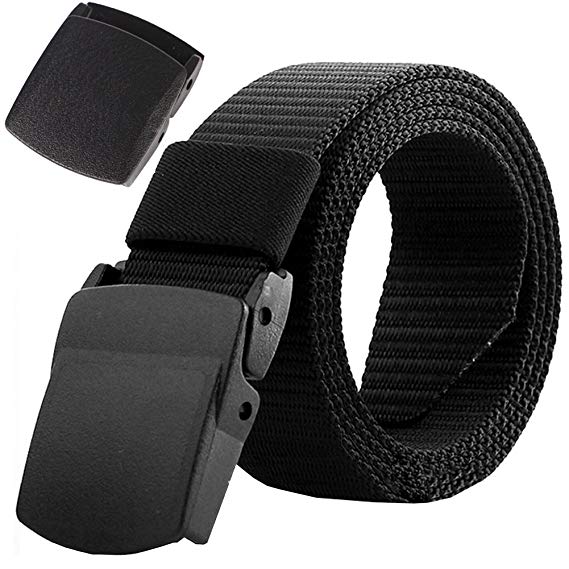 AIZESI Men Nylon Military Tactical Belt,Plastic Buckle,49inch