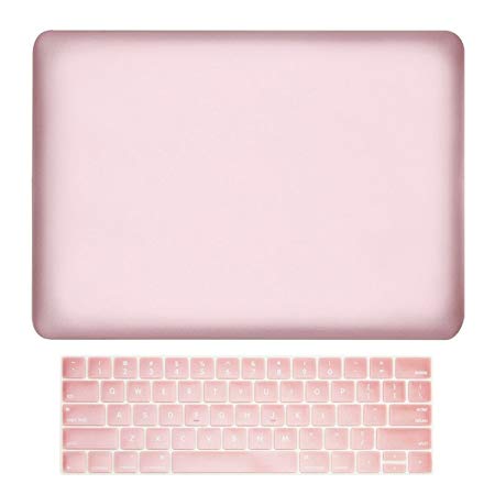 TOP CASE - 2 in 1 - Rubberized Hard Case   Keyboard Cover Compatiable with MacBook Pro 13-inch A1989,A1706 with Touch Bar(Release 2017,2016,2018) - Rose Gold