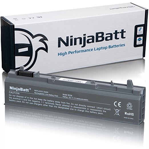 NinjaBatt Laptop Battery for Dell Latitude E6400 E6410 E6500 E6510 MP490 4M529 PT434 KY265 312-0749 4N369 MP303 Precision M4400 M4500 M2400 NM631 - High Performance [6 Cells/4400mAh/49wh]