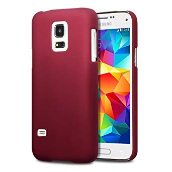 Samsung Galaxy S5 Mini Case, Terrapin [Extra Slim Fit] Hybrid Rubberized [Red] Protective Hard Case for Samsung Galaxy S5 Mini - Red