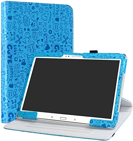 Samsung Galaxy Tab S 10.5 Rotating Case,LiuShan 360 Degree Rotation Stand PU Leather with Cute Pattern Cover for Samsung Galaxy Tab S 10.5 Inch (SM-T800 SM-T805) Android Tablet,Blue