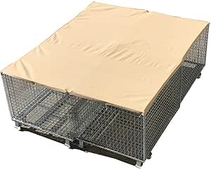 Alion Home UV Stable Dog Run & Pet Kennel Shade Cover, Sunblock Shade Privacy Panel with Grommets and Hems on 4 Sides (Kennel not Included) (6' x 12', Beige)