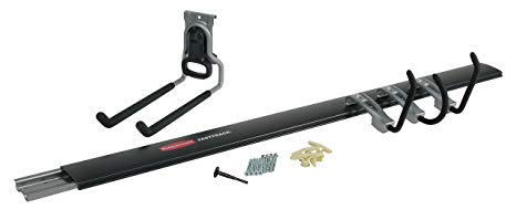 Rubbermaid FastTrack Garage Storage System All-in-One Rail & Hook Kit, 5-Piece, (1784417)