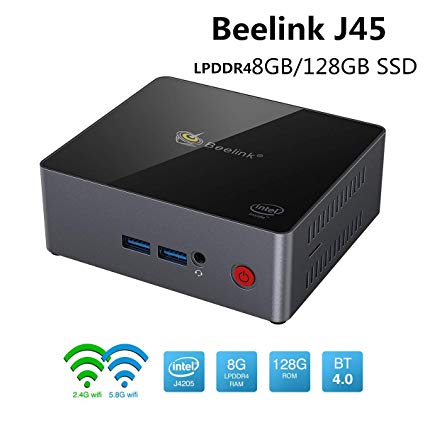 Beelink J45 Office Mini PC Windows 10 Intel Celeron J4205 8GB LPDDR4 128GB SSD 2.4 5.8G Dual WiFi Gigabit Ethernet BT4.0 Fan Cooling 4K Mini Computer Desktop