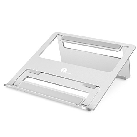 1byone Foldable and Portable Aluminum Laptop Stand for Macbook/Laptops/Tablets, Silver