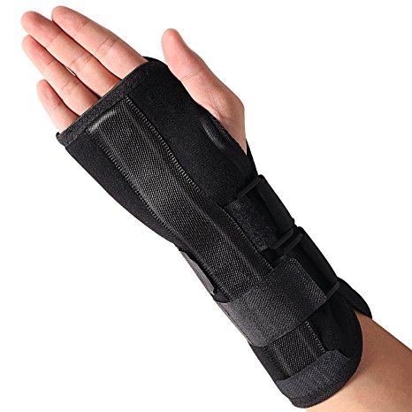 Wrist Brace, BULESK Wrist Support for Wrist Pain,Carpal Tunnel, Tendonitis, Sports Injuries, 3 Straps Adjustable, Breathable for Sports, Removable Splint,(Right Hand) - Large