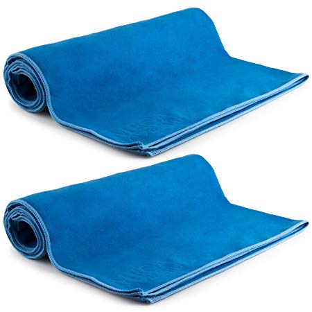 MEGALOVEMART 24" x 72" Suede Microfiber Gym Sport Towel, 2 Pack
