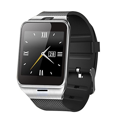 TUFEN GV18 Bluetooth Smart Watch HD Touch Screen Support Micro SIM & TF/SD Card, Answer Calls & Check Messages Notifier Pedometer and Camera for Android IOS Phone - Black