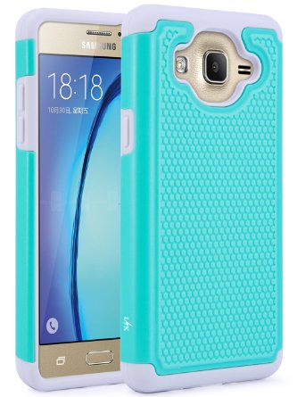Galaxy On5 Case, LK [Shock Absorption] Drop Protection Hybrid Dual Layer Armor Defender Protective Case Cover for Samsung Galaxy On5 (Teal)