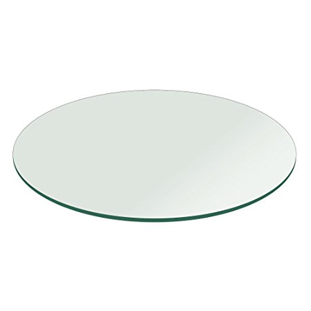 24" Inch Round Glass Table Top 1/2" Thick Flat Polish Edge Tempered by Fab Glass and Mirror