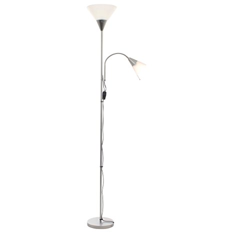 KLiving E27 60 Watt 1 Mother and Child Floor Lamp With Shades, Black/Silver