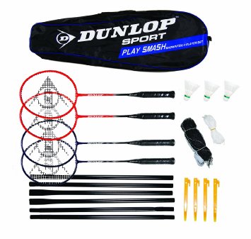 Dunlop Play Smash 4 Player Badminton Set