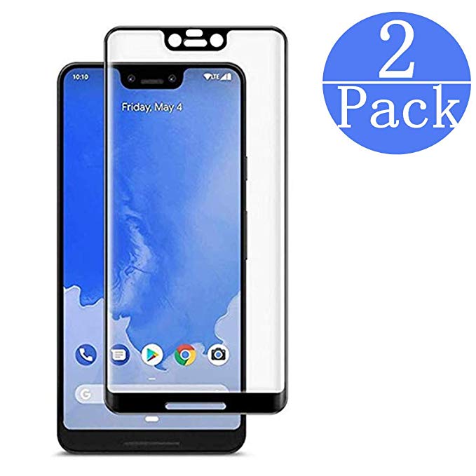 Google Pixel 3 XL Tempered Glass Screen Protector. Suzous [2-Pack] with 9H Hardness Protector Film [HD Clear][Anti-Scratch] [Anti-Bubble] Compatible Google Pixel 3 XL[Black]