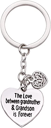O.RIYA The Love Between Grandmother Grandson is Forever Heart Key Chain Ring for Family Women