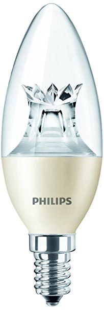 Philips LED Warm Glow E14 Small Edison Screw Dimmable Candle Light Bulb, 4 W (25 W) - Warm White