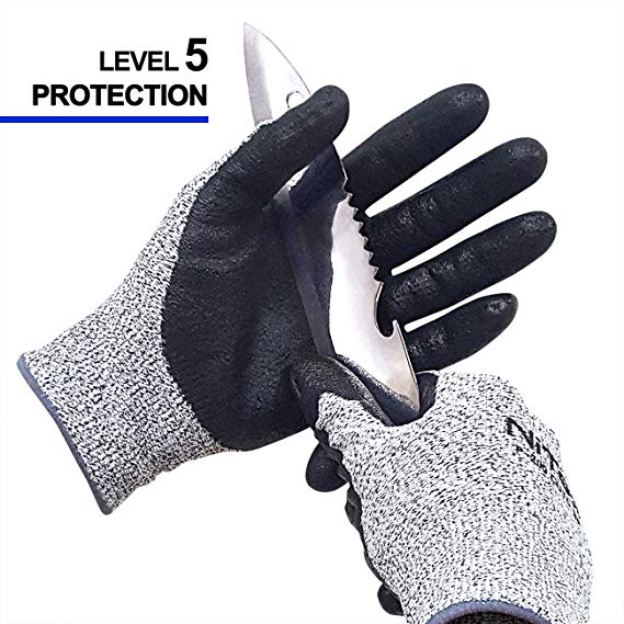 NiTex CUT5-L1 EN388 Certified Level 5 Cut Resistant Work Gloves for Gardening Builders Mechanic Multi-Purpose (L, 1 Pair)