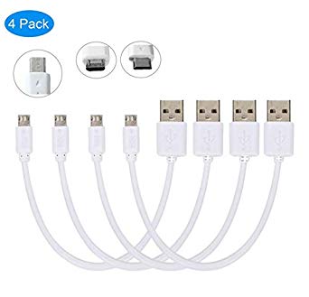 Yisen Micro USB Cable Durable Charging Cable for Smart Phone Short 20cm Charging and Sync Cable( Pack of 4 )