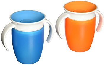 Munchkin Miracle 360 Trainer Cup, Orange/Blue, 7 Ounce, 2 Count