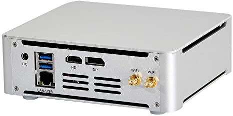 4K Mini PC, Desktop Computer, Server, Intel Quad Core I7 7820HK, Windows 10 or Linux Ubuntu, BM21, AC WiFi2.4 5Ghz/BT/DP/HDMI/6USB3.0/Type-C/LAN/Smart Silent Fan, (16G RAM DDR4/128G SSD)