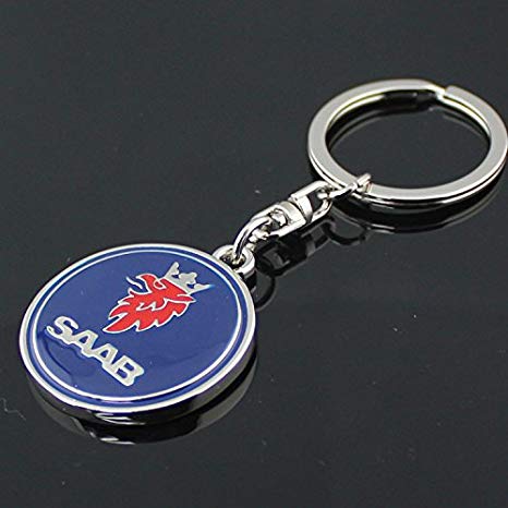 SAAB 3D Metal Logo Car Key Chain Ring Marked Model Keychain