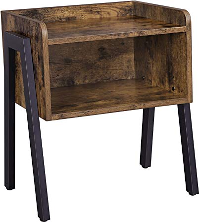 VASAGLE Industrial Nightstand, Stackable End Side Table for Small Spaces, Storage Cabinet ULET54X