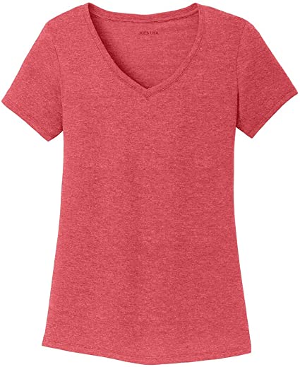 Joe's USA Ladies Tri-Blend Heather V-Neck T-Shirts Sizes in XS-4XL