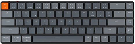 Keychron K7, 68 Keys Ultra-Slim Wireless Bluetooth/Wired Mechanical Keyboard with Low-Profile Gateron Mechanical Brown Switch, RGB LED Backlit Compatible with Mac Windows