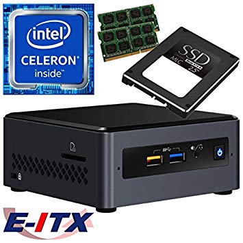 Intel NUC7CJYH Dual Core Celeron NUC System, 16GB Dual Channel DDR4, 120GB SATA SSD, Pre-Assembled and Tested by E-ITX