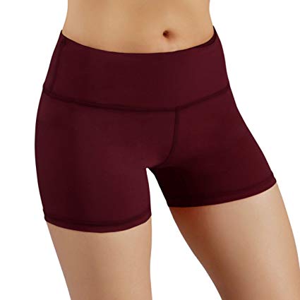 ODODOS Power Flex Yoga Short Tummy Control Workout Running Athletic Non See-Through Yoga Shorts with Hidden Pocket