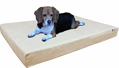 Dogbed4less Memory Foam Dog Bed | Orthopedic Ultra Plush Mattress, Thick Waterproof Lining and Machine Washable Cover, Multiple Sizes/Colors