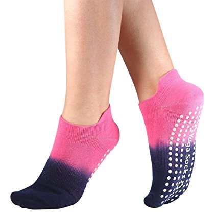 Women's Grip Socks for Yoga Pilates Barre Dance Ombre Dyed Non Slip Socks