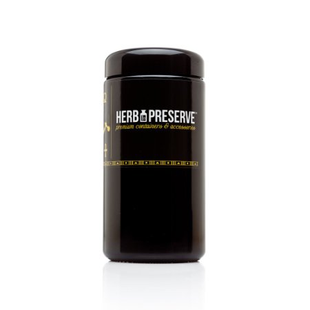 Herb Preserve 1 Oz 500 Ml Capacity Tall Large Size Screwtop Wide Mouth Jar Black Ultraviolet Refillable Glass Stash