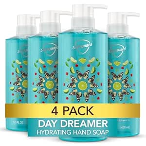 Safeguard Hydrating Liquid Hand Soap, Day Dreamer Scent, Made with Plant Based Cleansers, 15.5 oz (Pack of 4)