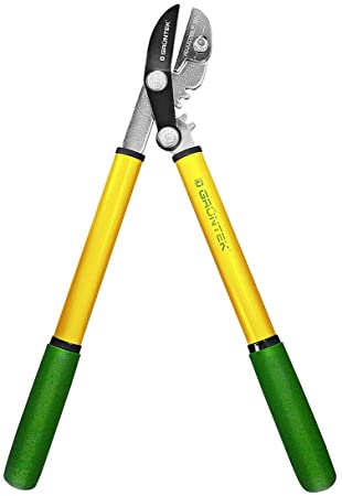 GRÜNTEK Small and Sharp Anvil Pruning Loppers GRIZZLY, Lopping Shears 18.5"/470 mm, With Gear Drive Cutting System