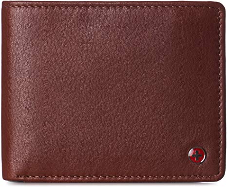 Alpine Swiss Mens Nolan Bifold Commuter Wallet RFID Safe Comes in a Gift Box